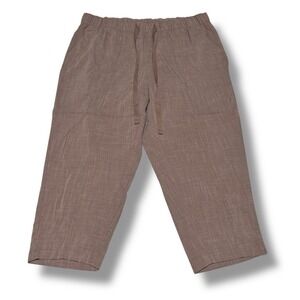 AVA & VIV Women's Stretch Waist Pull‎ On Brown Pants Trousers Size 2X 42 x 25